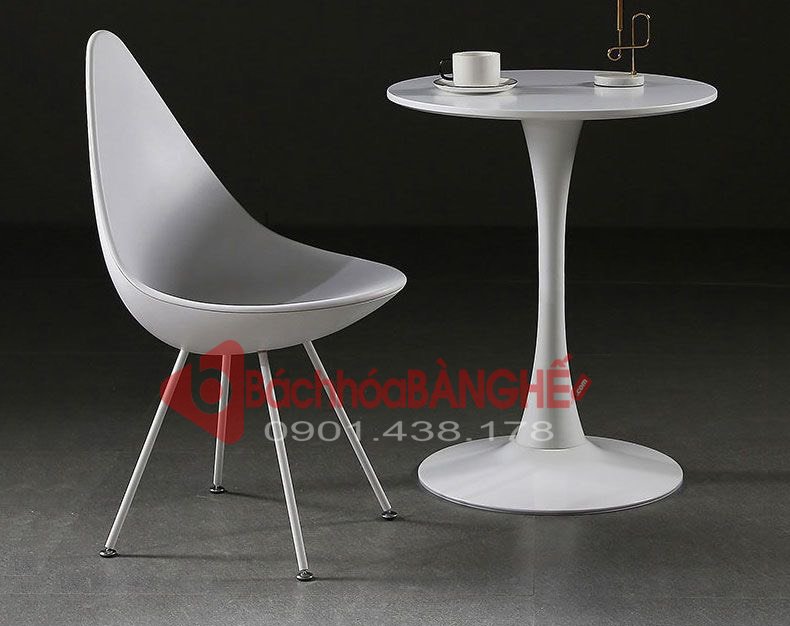 Ghế nhựa chân sắt cafe decor giọt nước GA10