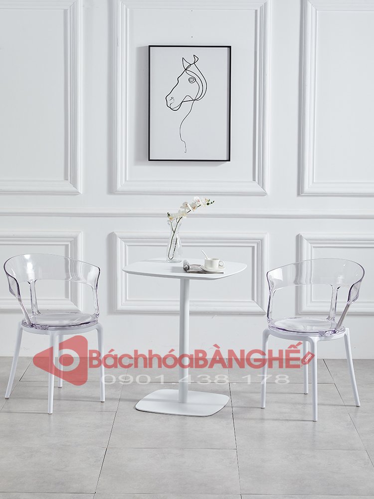 Bộ bàn ghế cafe decor acrylic trong suot tai hcm