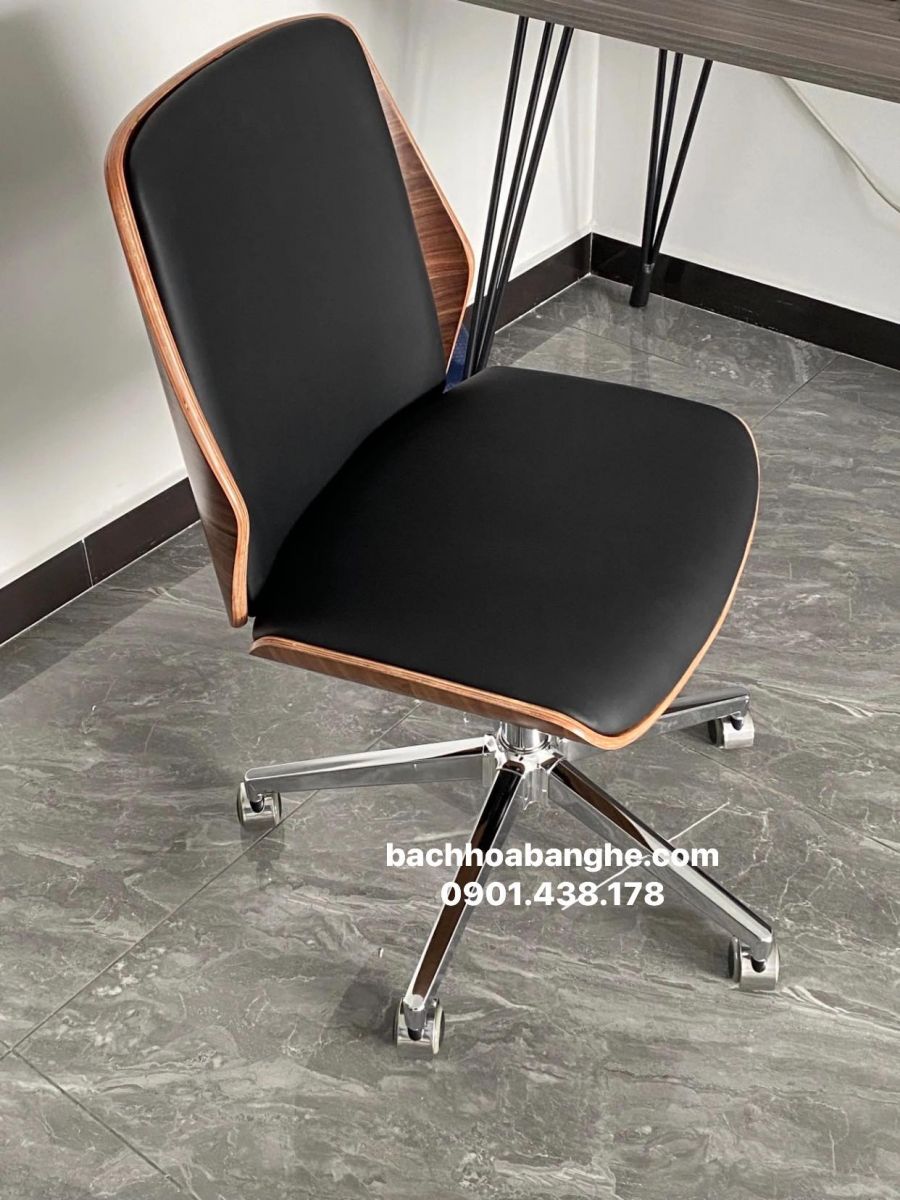 Ghế xoay văn phòng lưng ốp gỗ GH15