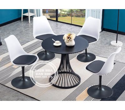 Bộ bàn tròn ghế Tulip xoay 360 độ tiếp khách cửa hàng văn phòng BO5670